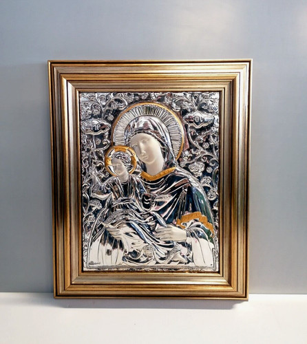 Quadro argento madonna con - quadro, in