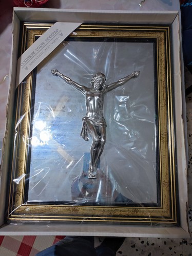 Quadro con statua gesù - con,